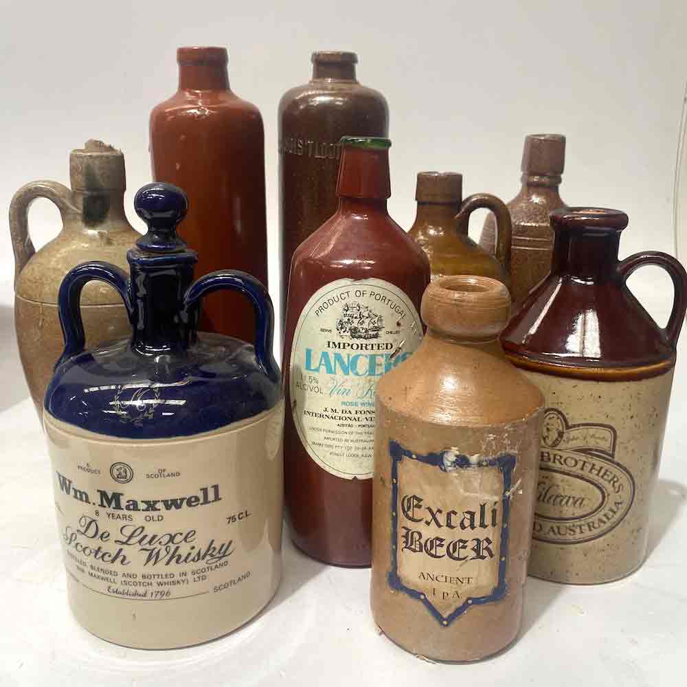 BOTTLE, Stoneware or Pottery Liquor - Assorted